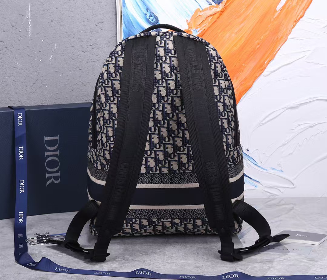 Dior Travel Backpack Blue Dior Oblique Jacquard M6104STZQ