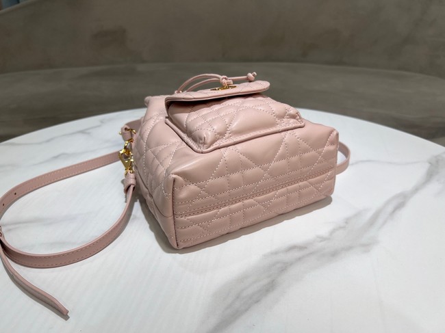 Small Dior Caro Bucket Bag pink Macrocannage Lambskin M3372UNOZ