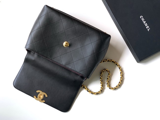 Chanel SMALL FLAP BAG WITH TOP HANDLE AS5467 BLACK