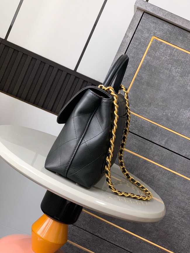 Chanel SMALL FLAP BAG WITH TOP HANDLE AS5467 BLACK