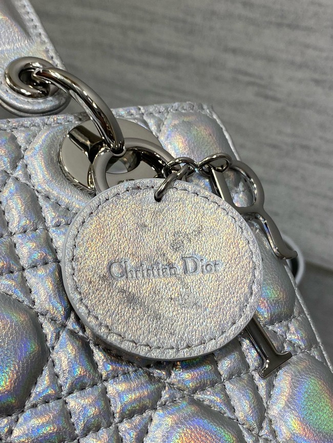Small Lady Dior My ABCDior Bag Cannage Lambskin M0538O Silver