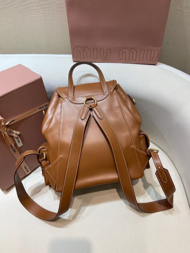 MIUMIU Cowhide backpack 5BZ042 brown