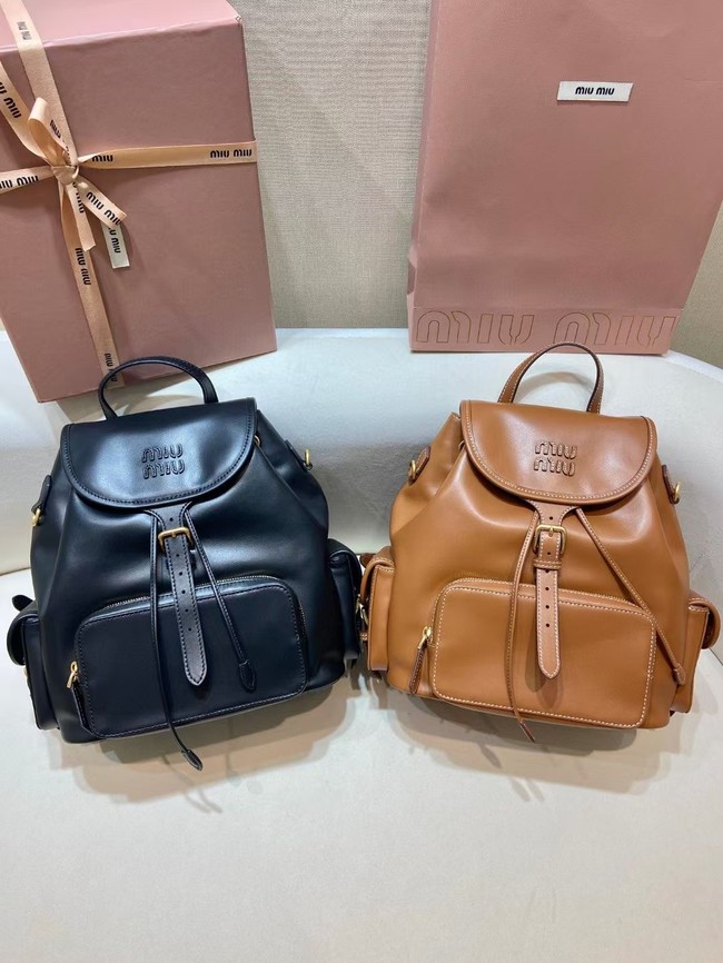 MIUMIU Cowhide backpack 5BZ043 black