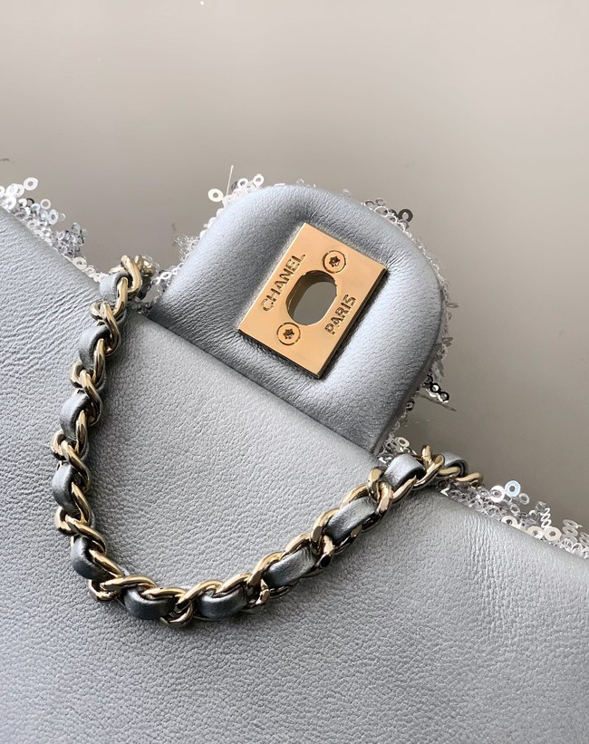 Chanel FLAP BAG AS4561 Silvery