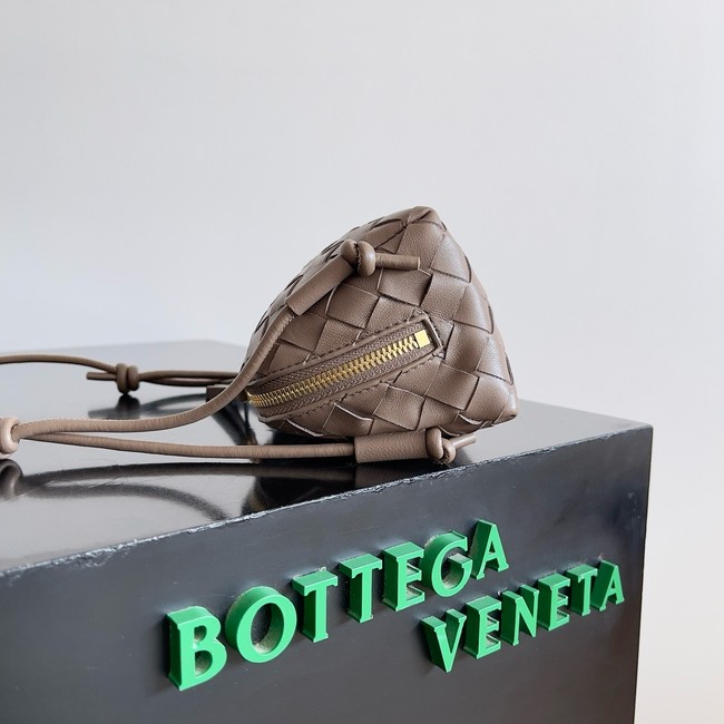 Bottega Veneta Intrecciato Concert Pouch 794258 dark gray