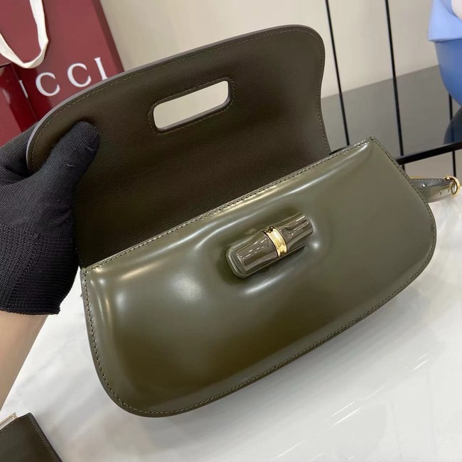 GUCCI BAMBOO DIVA MEDIUM BAG 827750 Forest green