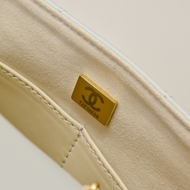 Chanel Medium FLAP BAG WITH TOP HANDLE AS5447 WHITE