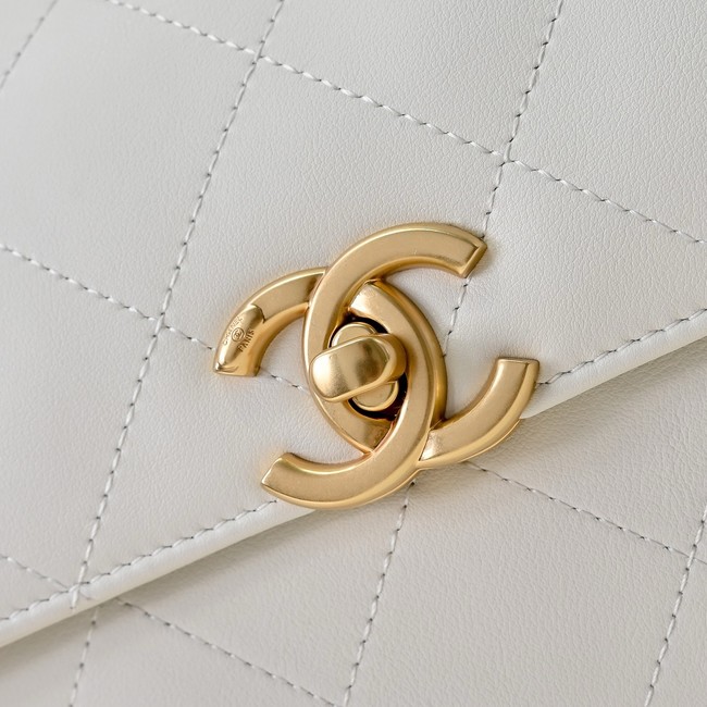 Chanel Medium FLAP BAG WITH TOP HANDLE AS5447 WHITE