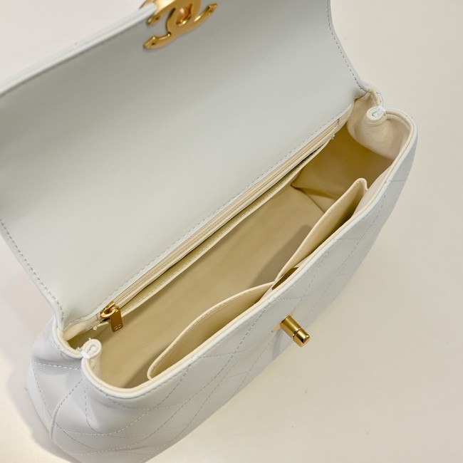 Chanel SMALL FLAP BAG WITH TOP HANDLE AS5467 WHITE