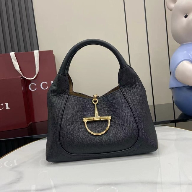 GUCCI SOFTBIT MEDIUM TOP HANDLE BAG 837467 black