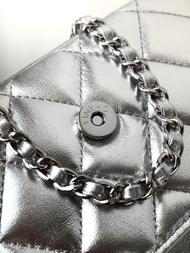 Chanel CLASSIC Original Lambskin 11.12 HANDBAG AS6563 Silver