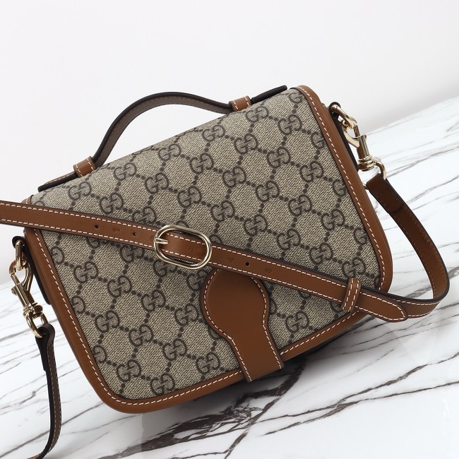 GUCCI GG CANVAS SMALL CROSSBODY BAG 815211 brown