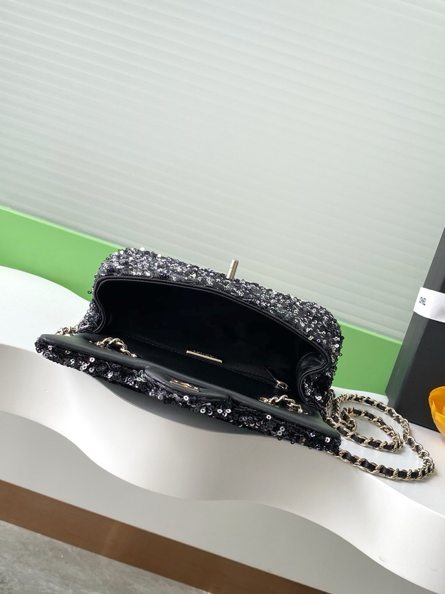 Chanel Fringed Sequins Flap Bag AS4561 black