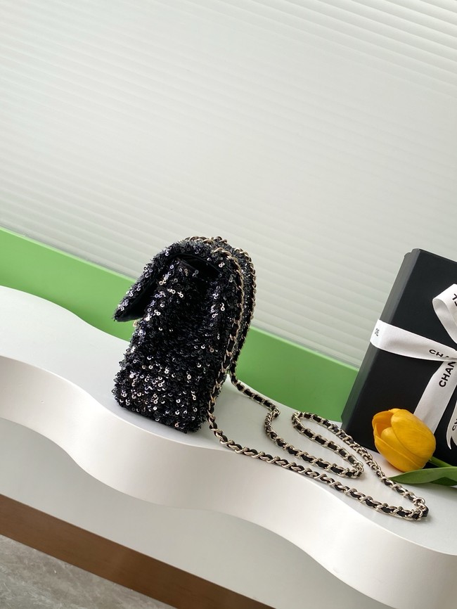 Chanel Fringed Sequins Flap Bag AS4561 black