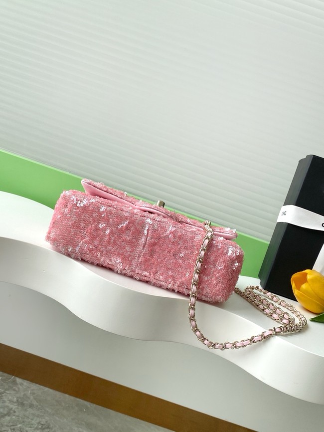 Chanel Fringed Sequins Flap Bag AS4561 pink