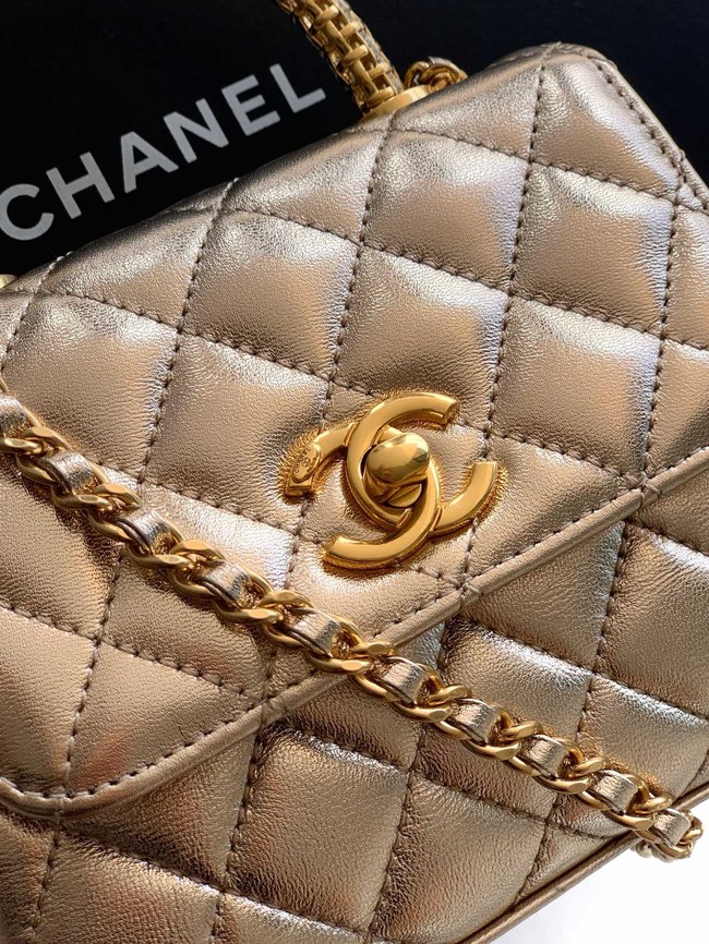 Chanel MINI FLAP BAG WITH TOP HANDLE AS2215-18