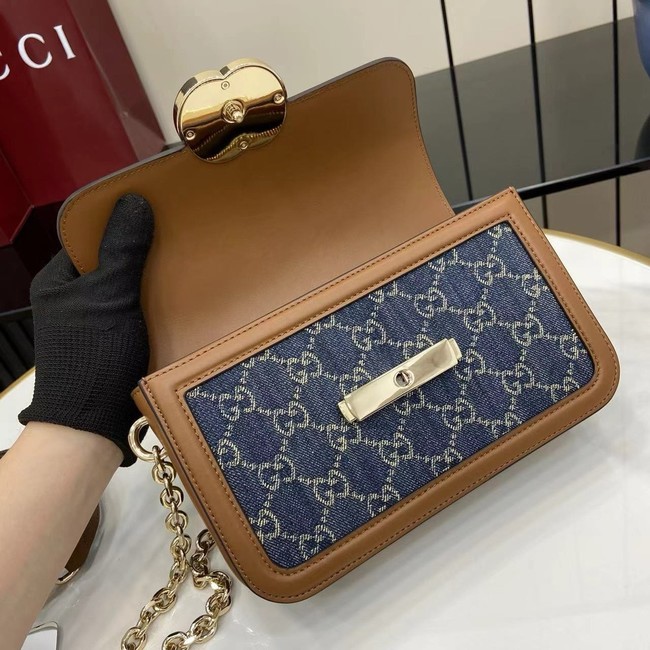 Gucci Go small shoulder bag 826761 Denim blue