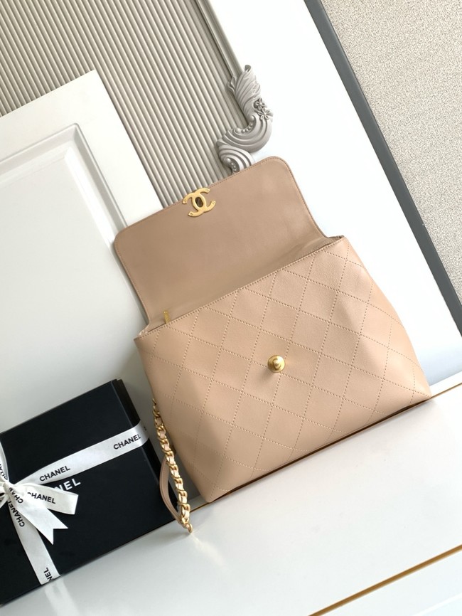 Chanel Medium FLAP BAG WITH TOP HANDLE AS5447 Apricot