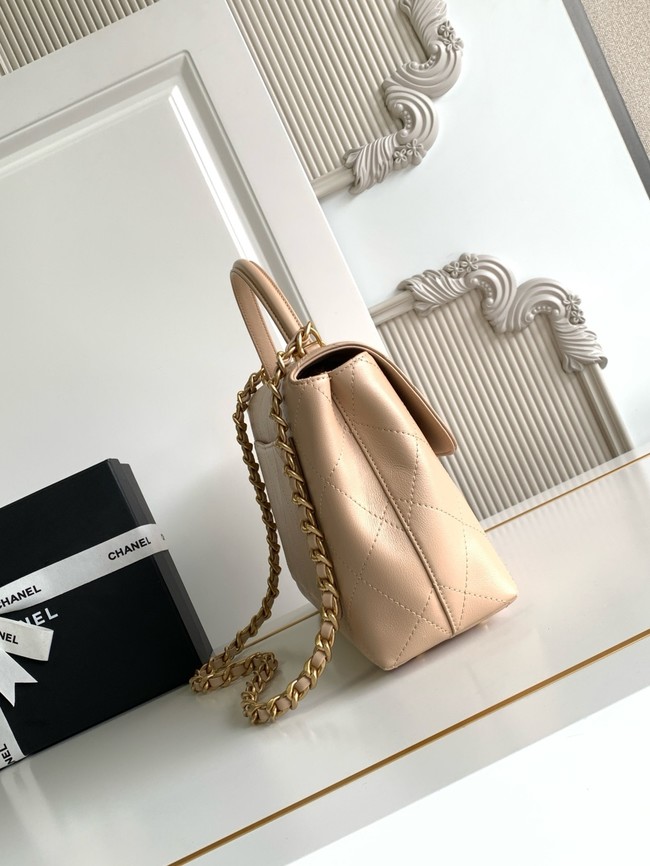 Chanel SMALL FLAP BAG WITH TOP HANDLE AS5467 Apricot