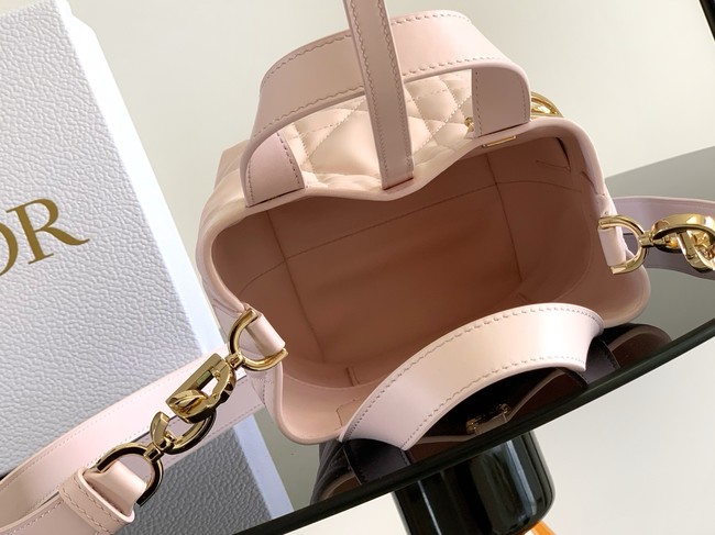 Small Dior Toujours Vertical Tote Bag M2835OSNW Powder Pink Macrocannage Calfskin