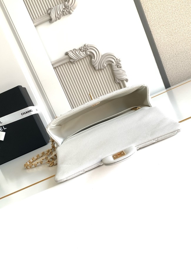 CHANEL Mini Flap Bag with Top Handle AS5702 white