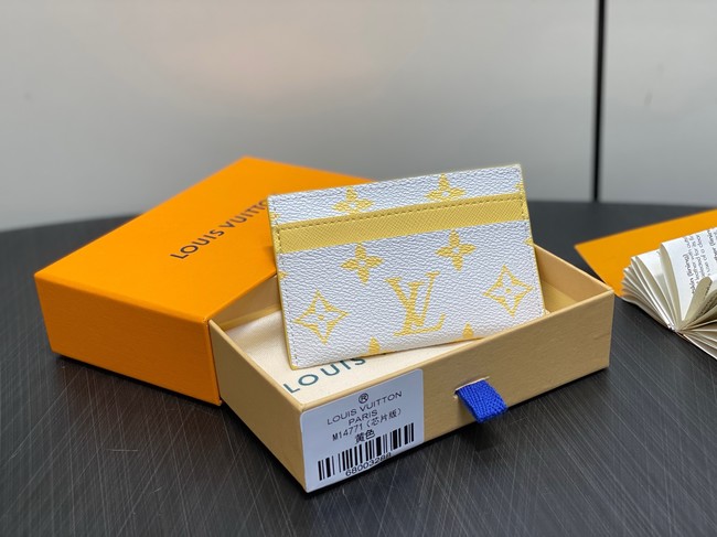 Louis Vuitton Double Card Holder M14771 Gray&Yellow