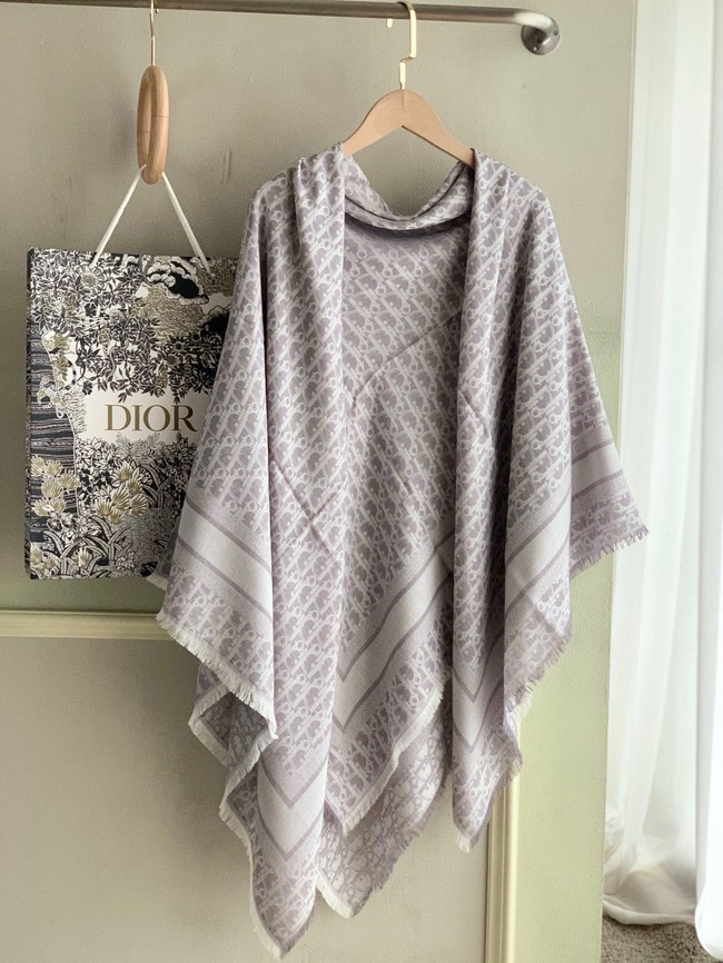 Dior Oblique Shawl Rosewood Pink Cashmere and Silk Jacquard KY078
