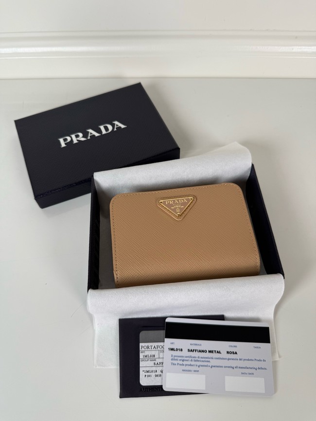 Prada Card Holder Wallet 1ML018 Apricot