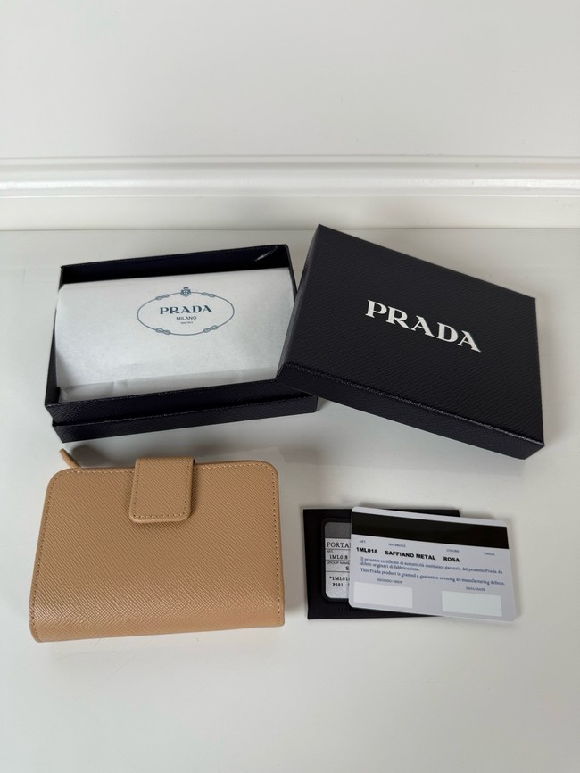 Prada Card Holder Wallet 1ML018 Apricot