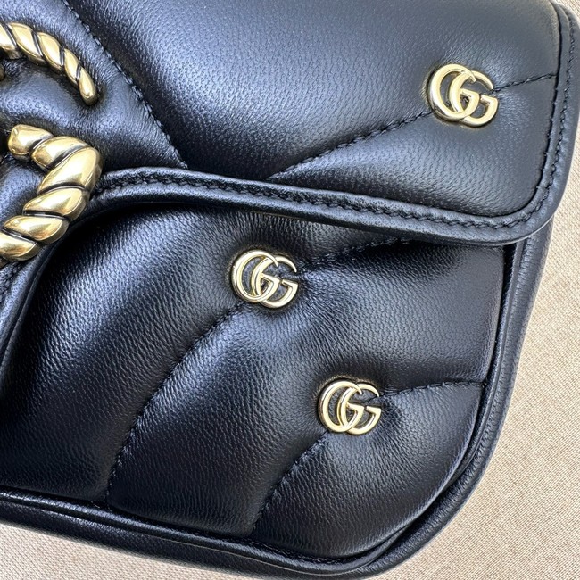 Gucci GG Marmont small shoulder bag leather 446744 black