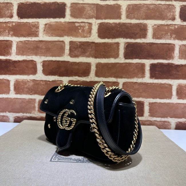 Gucci GG Marmont small shoulder bag velvet 446744 black