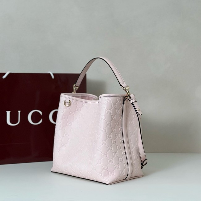 GUCCI GG Emblem medium bucket bag 815103 pink