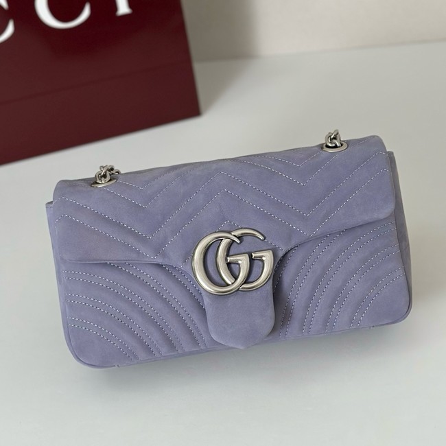 Gucci GG Marmont medium shoulder bag 837267 Variation dusty blue suede