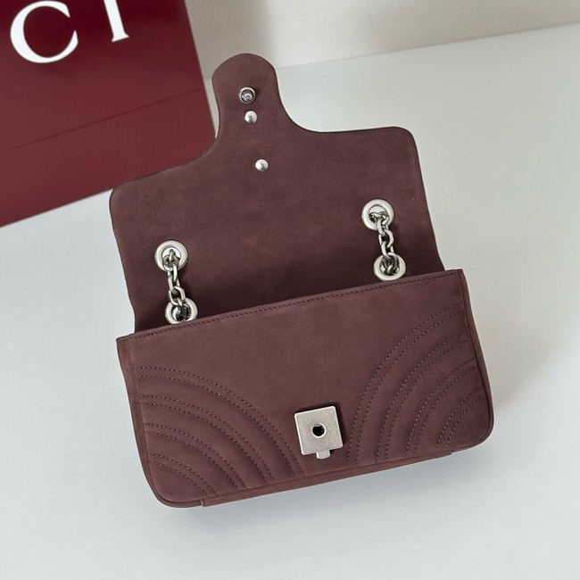 Gucci GG Marmont small shoulder bag 837280 Dark brown