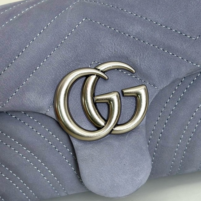 Gucci GG Marmont small shoulder bag 837280 Variation dusty blue suede