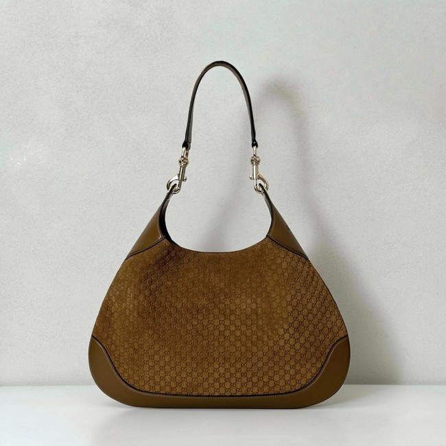 Gucci GG Marmont suede shoulder bag 834981 brown