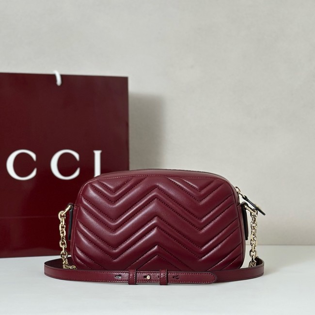 Gucci GG Marmont small camera bag 855273 Rosso Ancora red