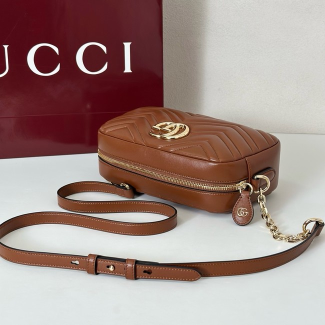 Gucci GG Marmont small camera bag 855273 brown