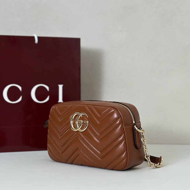 Gucci GG Marmont small camera bag 855273 brown