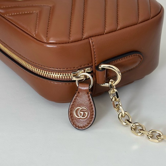 Gucci GG Marmont small camera bag 855273 brown