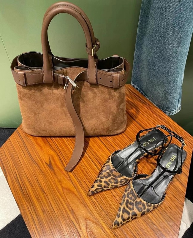Prada medium leather tote bag 1BA434 Caramel