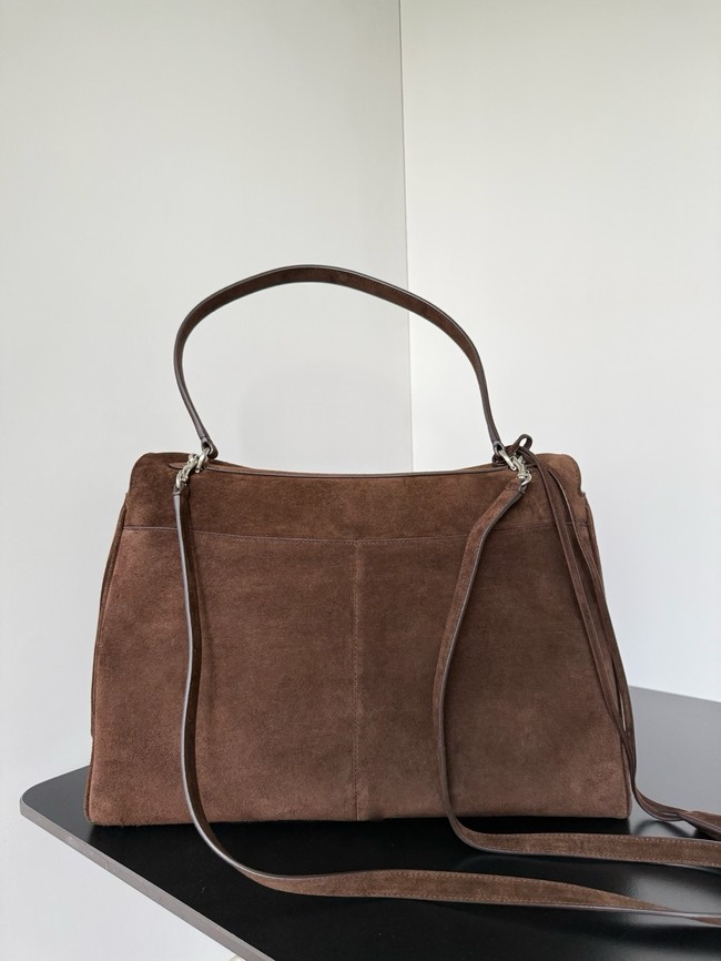 Balenciaga Rodeo Handbag Large suede calfskin 795459 Coffee