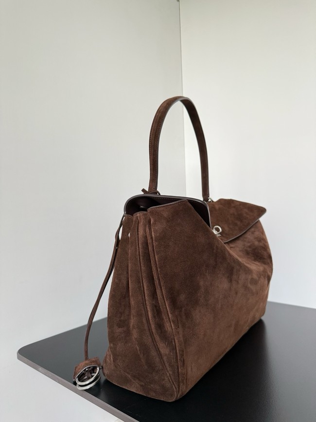 Balenciaga Rodeo Handbag Large suede calfskin 795459 Coffee