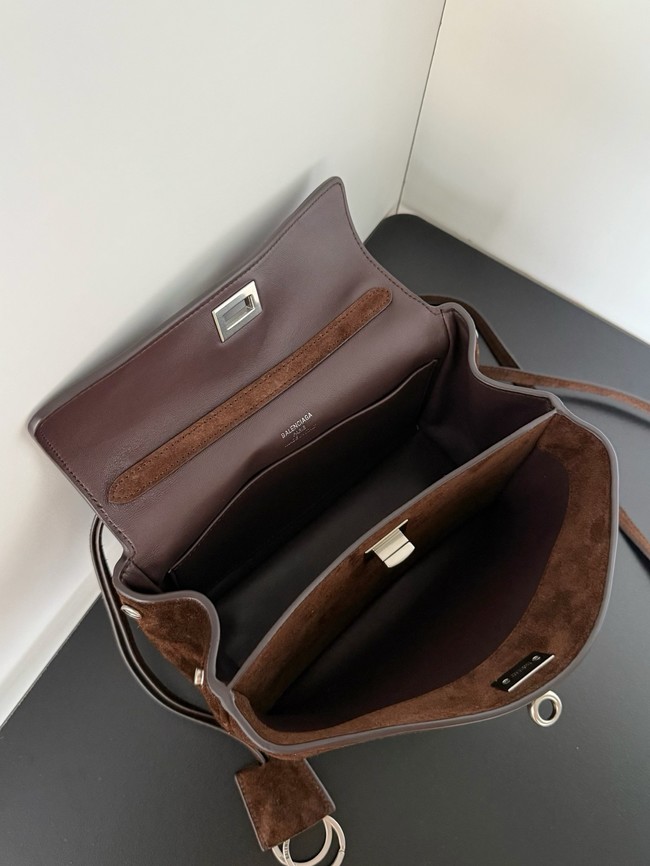 Balenciaga Rodeo Mini Handbag suede calfskin 795456 Coffee