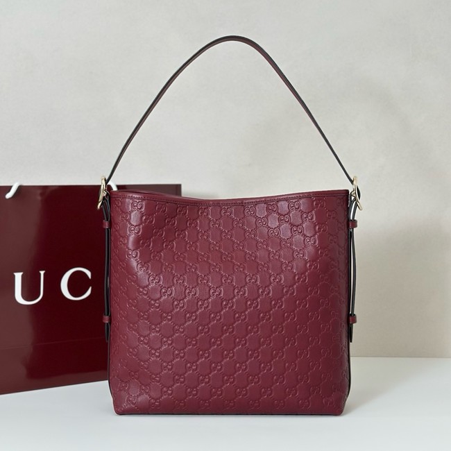Gucci GG Emblem medium shoulder bag 847452 Rosso Ancora red