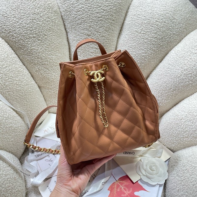 CHANEL 25 Medium Backpack AS5600 brown
