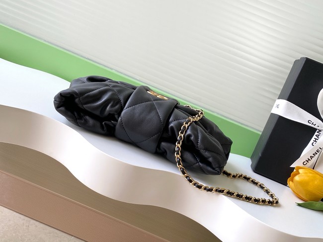 Chanel Shiny Lambskin Mini Bow Bag AS5849 black