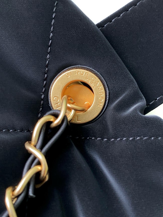 Chanel Velvet-Effect Nylon Mini Bow Bag AS5849 dark blue