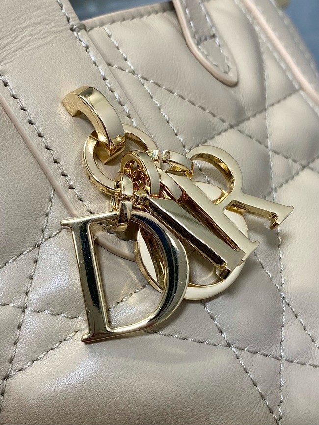 Dior Toujours Vertical Nano Tote Bag Macrocannage Calfskin S6100 beige