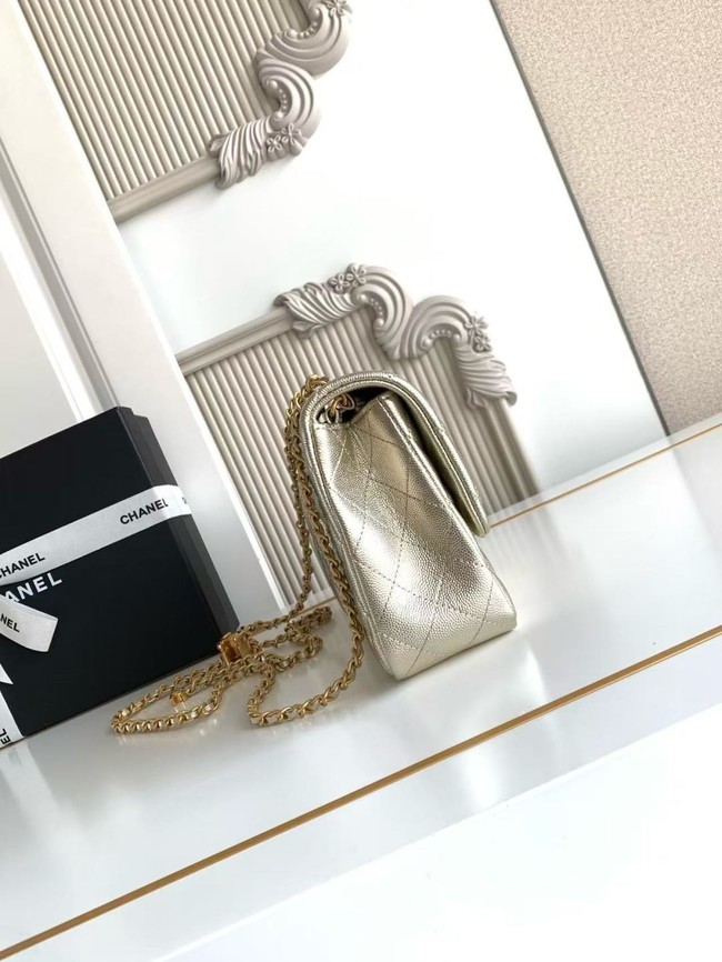 CHANEL small Flap Bag AS5756 light gold